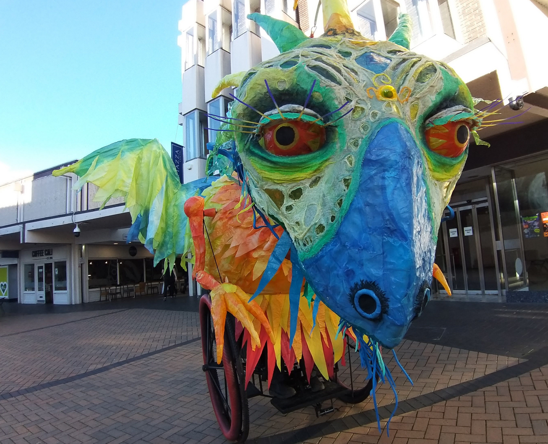 Jabberwocky in Huddersfield for Halloween event at the Piazza Shopping Centre